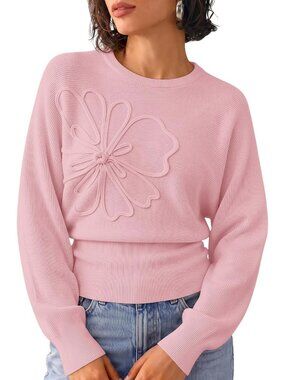 Cute Floral Long Sleeve Sweater for Women | Fall Fashion, Ruched Design, Cozy